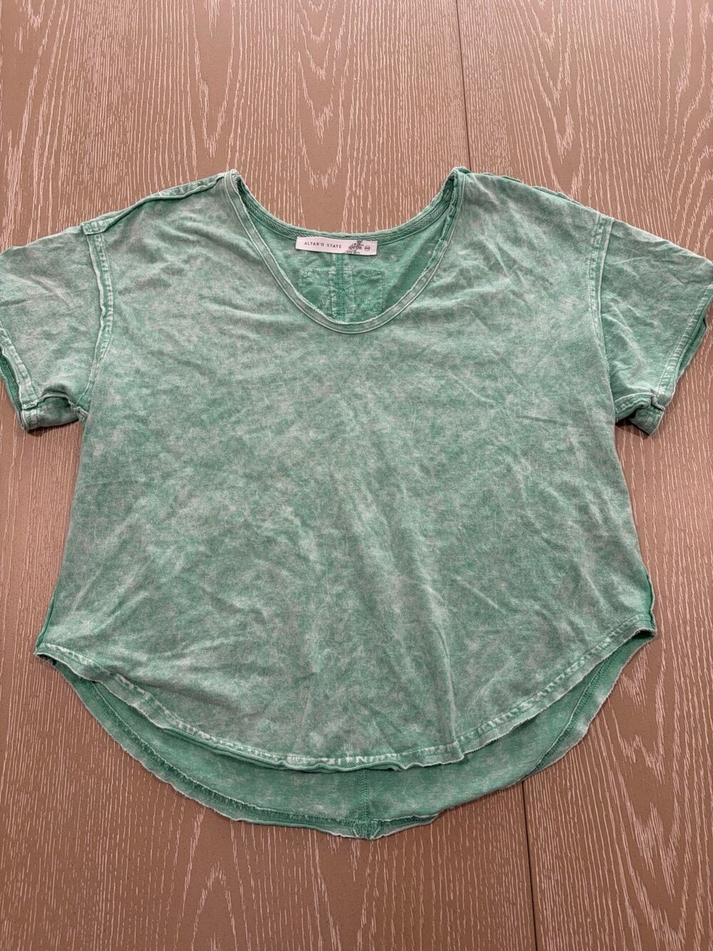 altar'd state Mint Green Short Sleeve Top Women’s Size XXS